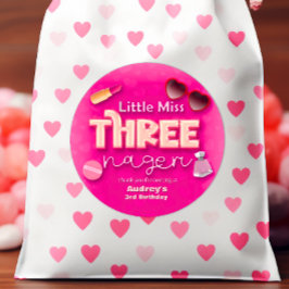 Little Miss Threenager - 3:e födelsedagen för flic Runt Klistermärke