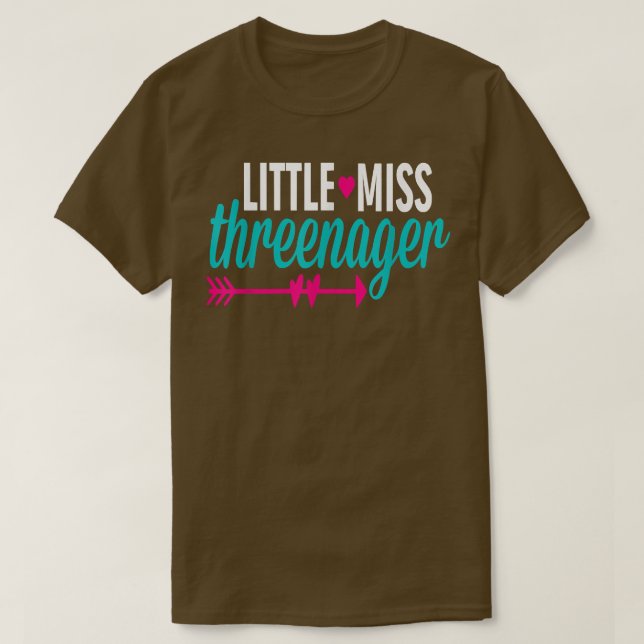 Little Miss Threenager Shirt 3 Three Cute Daughn T (Design framsida)