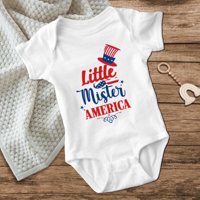 Little Mister America Rött vitt blått Juli 4:e poj T Shirt (Skapare uppladdad)