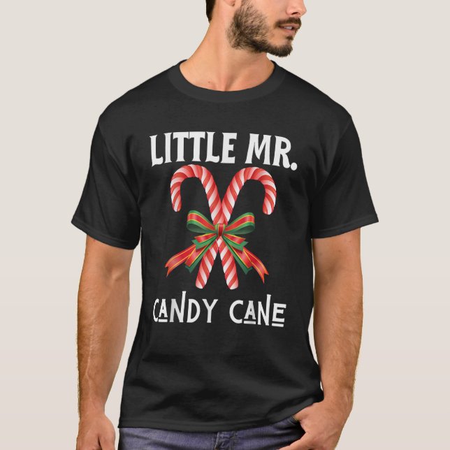 Little Mister Candy cane Naughty Roligt Ugly Chris T Shirt (Framsida)