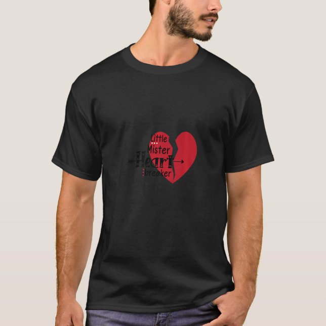 Little Mister Heart Breaker Valentiness T Shirt (Framsida)