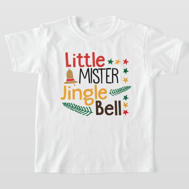 Little Mister Jingle Bell jul T Shirt (Laydown)