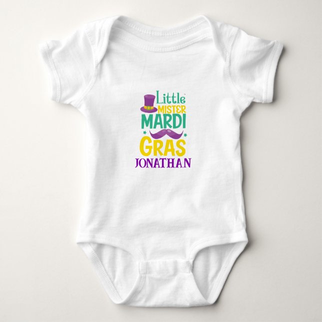 Little Mister Mardi Gras Personlig T Shirt (Framsida)