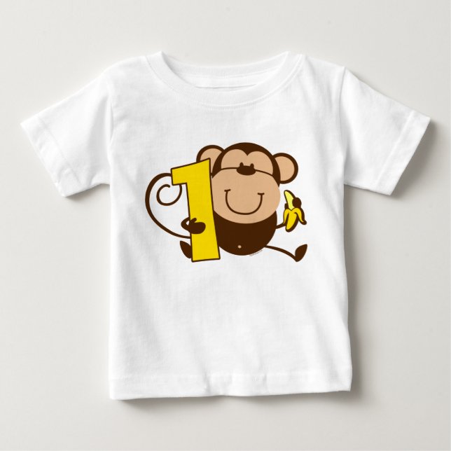 Little Monkey 1:a Birthday Mero Tröja (Framsida)