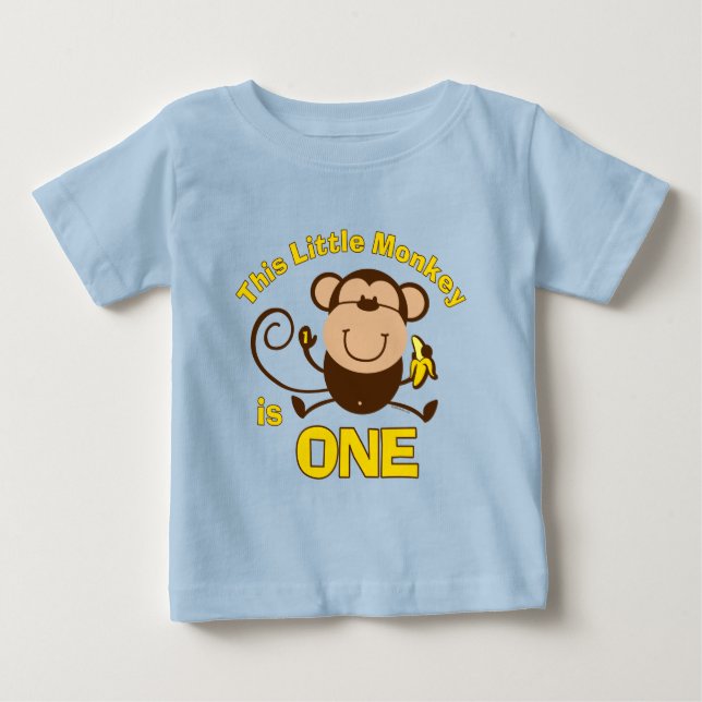 Little Monkey 1st Birthday Boy Anpassningsbar Tröja (Framsida)