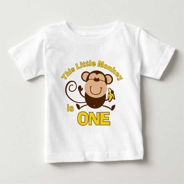 Little Monkey 1st Birthday Boy Infant T-shirt (Framsida)