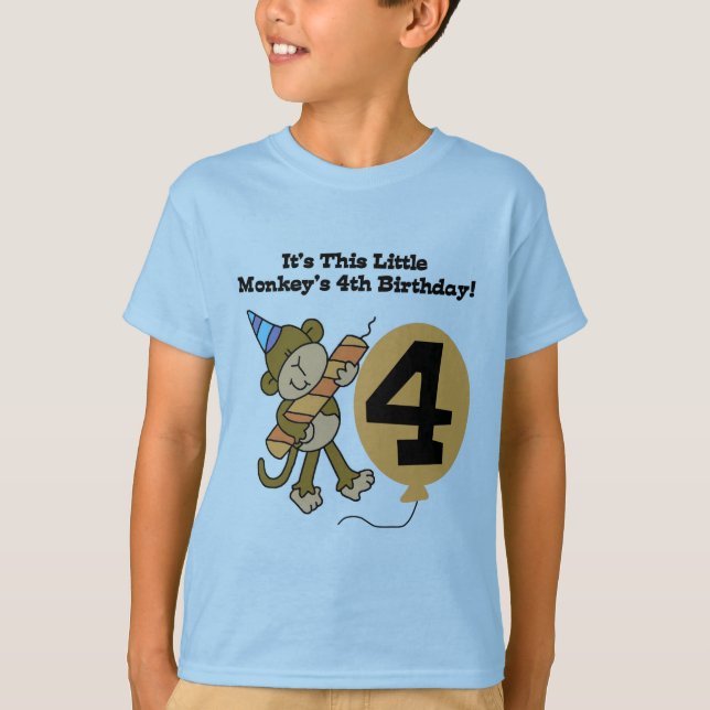 Little Monkey 4e födelsedagen Tshirts and Gifts (Framsida)