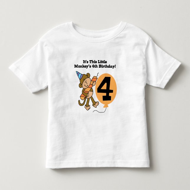 Little Monkey 4e födelsedagen Tshirts and Gifts (Framsida)
