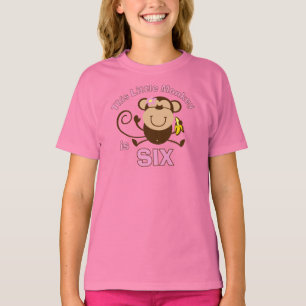 Little Monkey 6e Birthday Girl Tee
