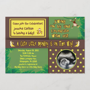 Little Monkey Baby Shower Inbjudan