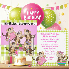 Little Monkey Birthday Sleepover Inbjudan