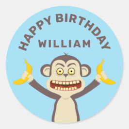 Little Monkey Classic Round Sticker Runt Klistermärke