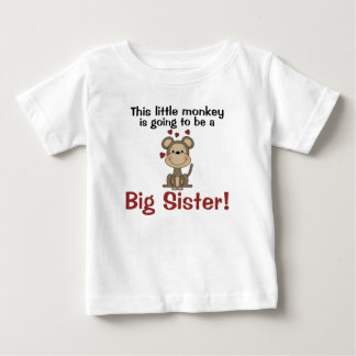 Little Monkey Hearts Big Sister Tee Shirt