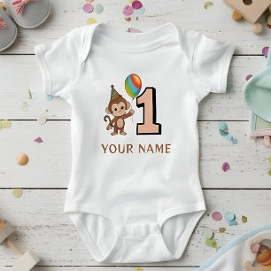 Little Monkey Kids 1st Birthday Personlig T Shirt