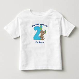 Little Monkey Kids 2nd Birthday Personlig T-shirt