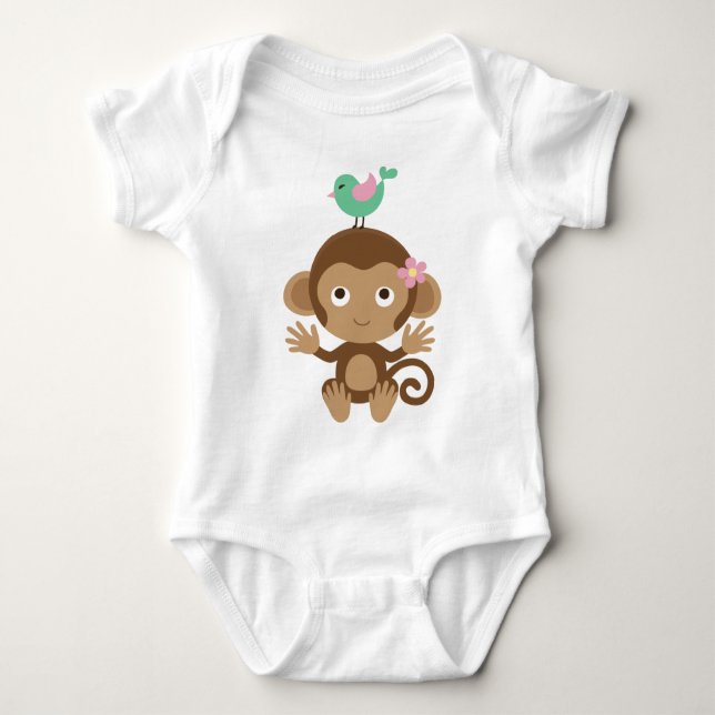 Little Monkey och Bird Tee (Framsida)