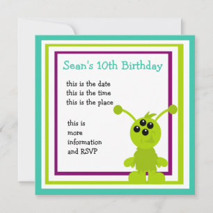 Little Monster Alien Creatures Inbjudningar