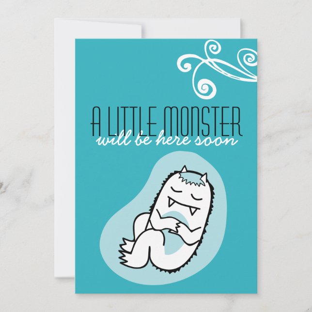 Little Monster Baby Shower-inbjudan (pojke) Inbjudningar (Framsida)