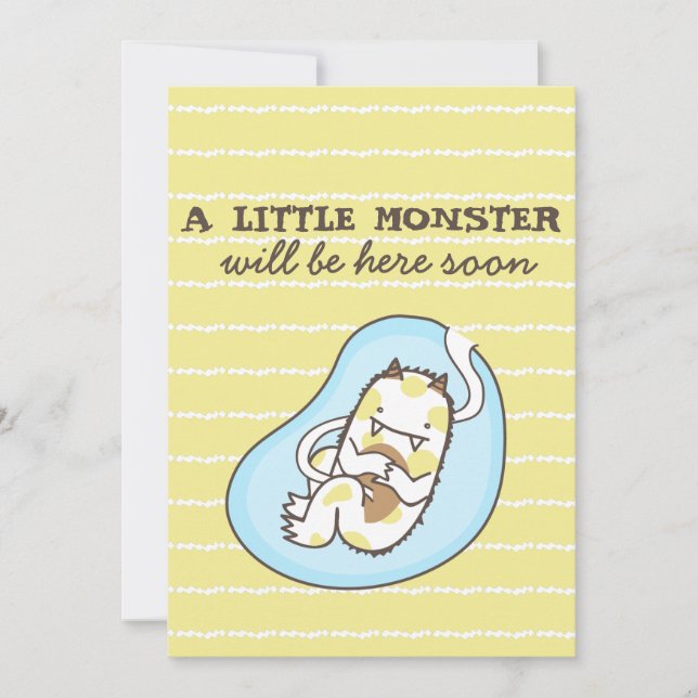 Little Monster Baby Shower-inbjudan (pojke) Inbjudningar (Framsida)