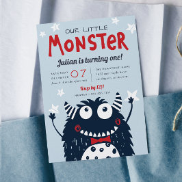 Little Monster Barns födelsedag Party Inbjudningar
