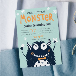 Little Monster Barns födelsedag Party Inbjudningar