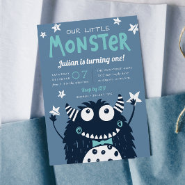 Little Monster Barns födelsedag Party Inbjudningar