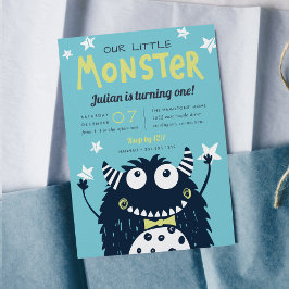 Little Monster Barns födelsedag Party Inbjudningar