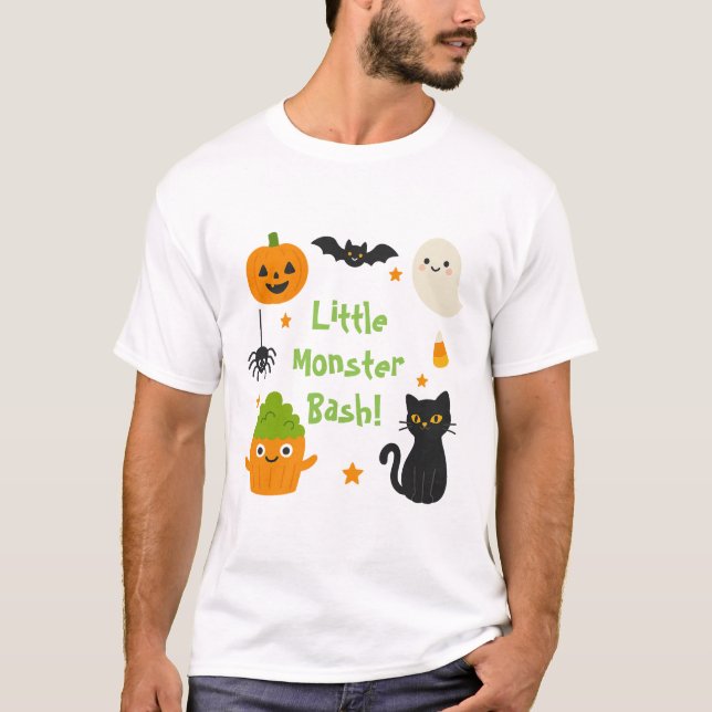 Little Monster Bash Halloween - Cute Spooky - T Shirt (Framsida)