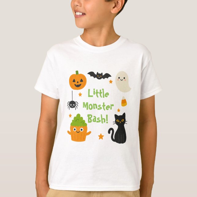 Little Monster Bash Halloween - Cute Spooky - T Shirt (Framsida)