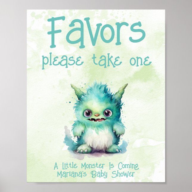 Little Monster Boy Shower Favors favoriter Poster (Framsidan)