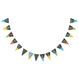 Little Monster Chalkboard Grattis på födelsedagen Vimplar