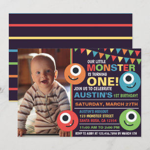 Little Monster Cute Birthday Party Inbjudningar