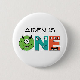 Little Monster First Birthday Button Knapp