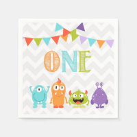 Little monster First Birthday Pappersservett Boy