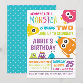 Little Monster Födelsedagsfest Inbjudan