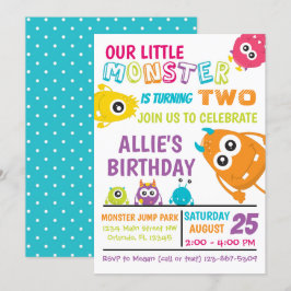 Little Monster Födelsedagsfest Inbjudan