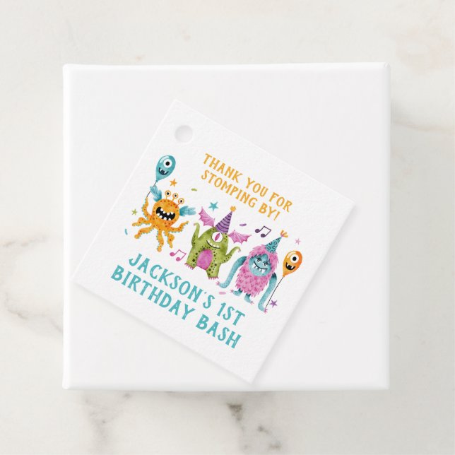 Little Monster Födelsedagsfest Tack Gåvor Etiketter (På plats)