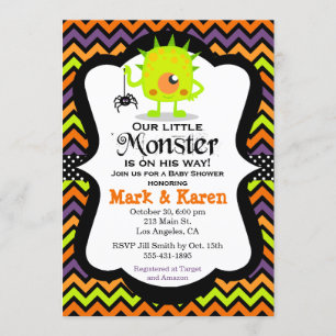 Little Monster Halloween Baby Shower-inbjudan Inbjudningar