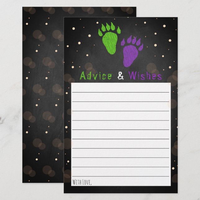 Little Monster Halloween Gender Reveal Party (Fram/baksida)