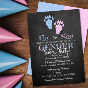 Little Monster Halloween Gender Reveal Party Inbjudningar