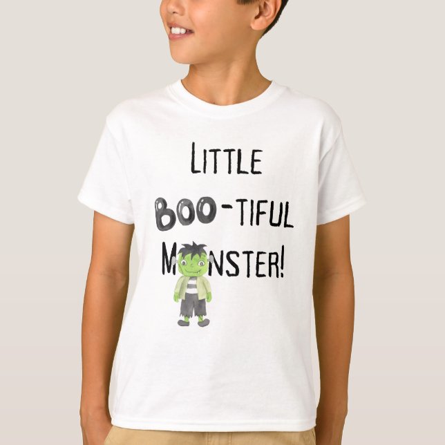 Little Monster Kids Halloween Cute Barns T Shirt (Framsida)