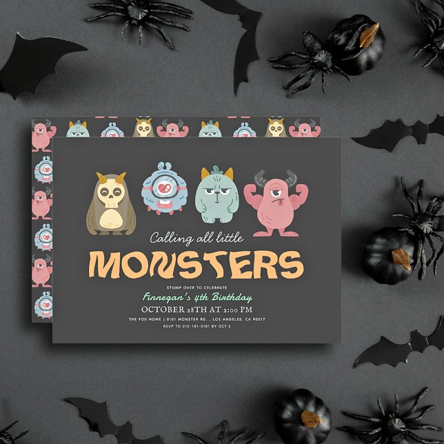 Little Monster Mash Halloween Boy Birthday Inbjudningar (Skapare uppladdad)