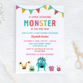 "Little Monster" på babyskor Halloween Inbjudningar