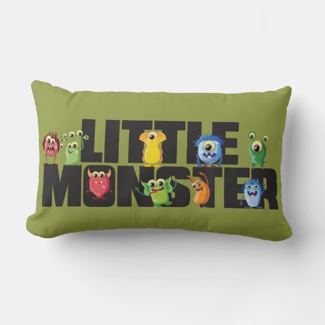 Little Monster Polyester Dekorativ kudde13" x 21" Lumbarkudde (Framsida)