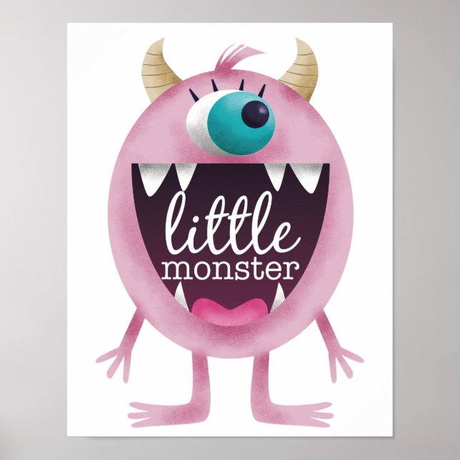 Little Monster Rosa Girls Room Poster (Framsidan)