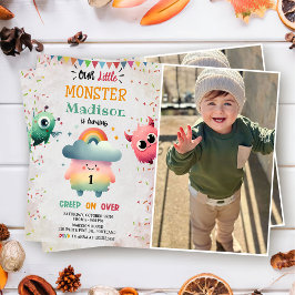 Little Monster ThBäste 1:a födelsedag Party Photo Inbjudningar