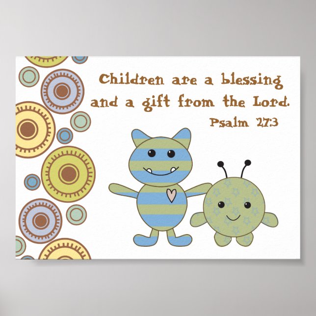 Little Monsters Christian Bible Verse Poster (Framsidan)