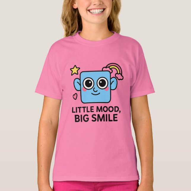 Little Mood,Big Smile - Cute Smilo Kids T-shirt" T Shirt (Framsida)
