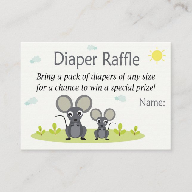 Little Mouse Diaper Raffle Biljett (Framsida)