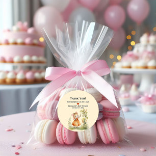 Little Mouse Flicka Baby Shower Runt Klistermärke